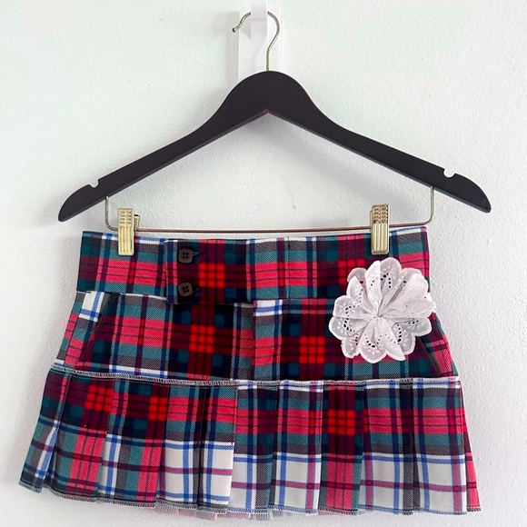 Vintage Lee mini plaid skirt SzS well made perfect condition Halloween skirt - Picture 1 of 15